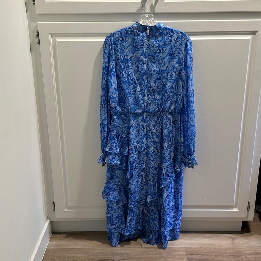 COPY - Saloni Isa Ruffled dress size 8 periwinkle blue - Picture 2 of 3